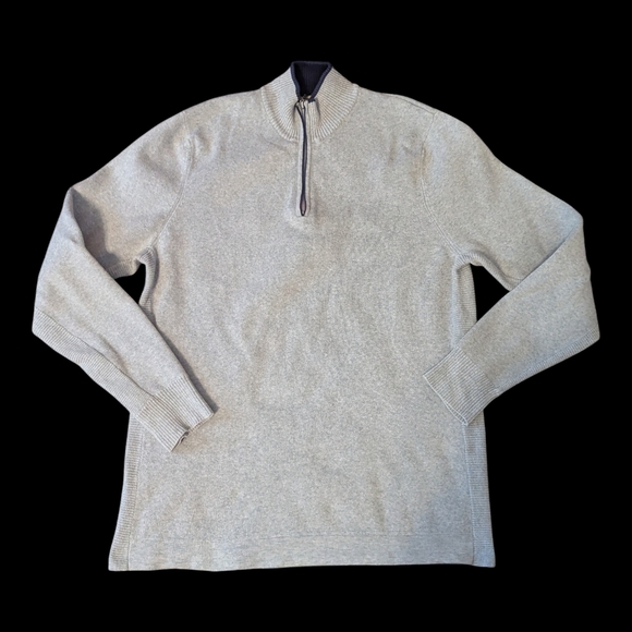 Eddie Bauer Other - Y2K Eddie Bauer Gray 1/4 Zip Mock Neck LS Gusseted Pullover Sweater Men's XLT